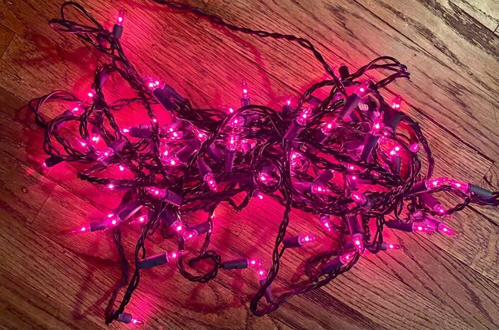 23 Ft Pink Christmas String Lights Tested & Working